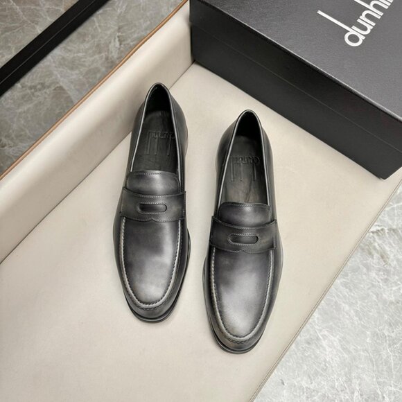 Dunhill Mens Classic Business Leather Shoes Gray main image 8